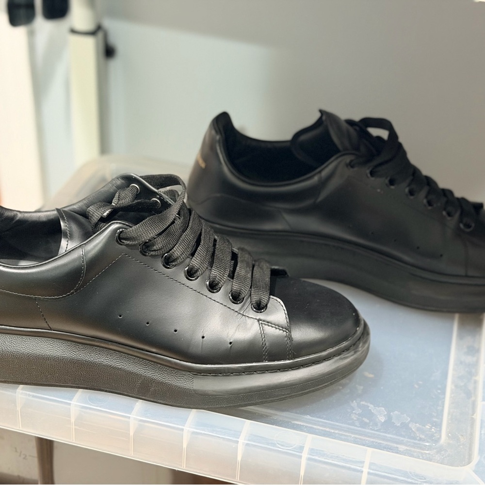 Alexander McQueen Black Leather Sneakers